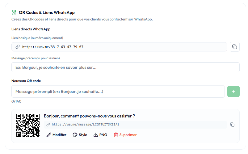 WhatsApp link generator in Fiitsa